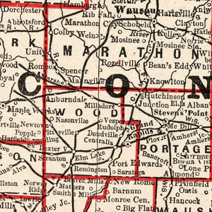 Vintage Map of Wisconsin 1893