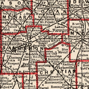 Vintage Map of Illinois 1893