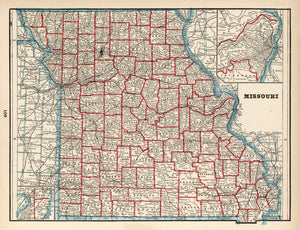 Vintage Map of Missouri 1893