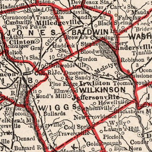 Vintage Map of Georgia 1893