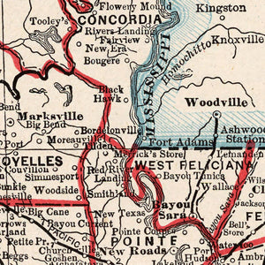Vintage Map of Louisiana 1893