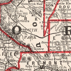 Vintage Map of Colorado 1893