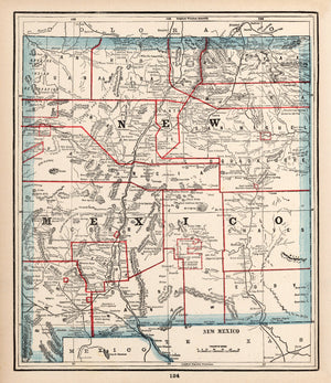 Vintage Map of New Mexico 1893