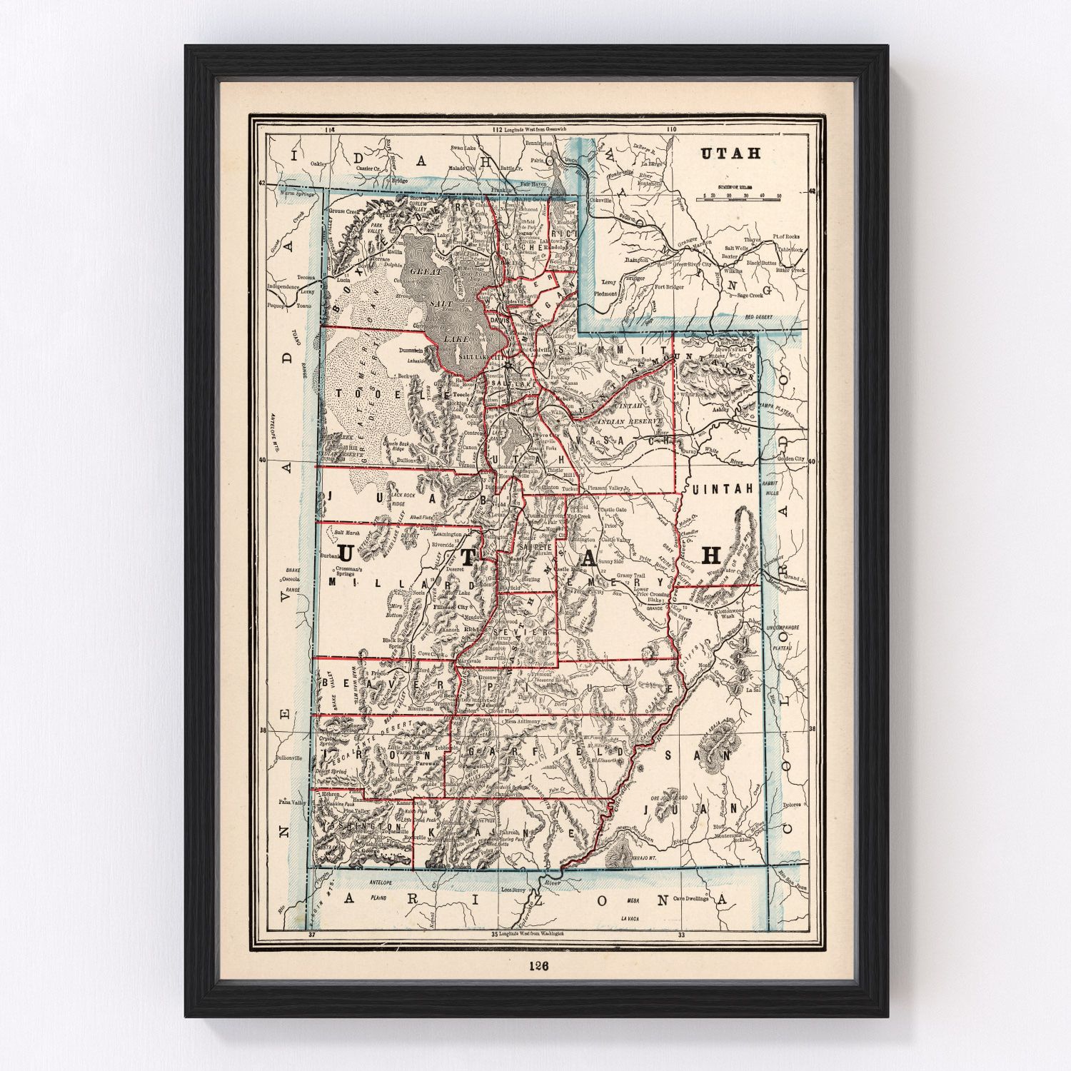Vintage Map of Utah 1893