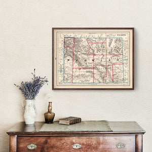 Vintage Map of Wyoming 1893