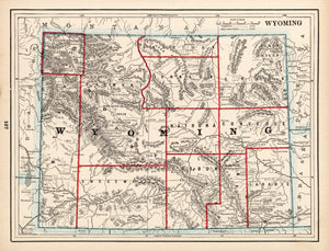 Vintage Map of Wyoming 1893