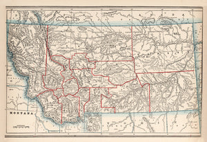 Vintage Map of Montana 1893