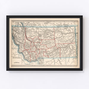Vintage Map of Montana 1893