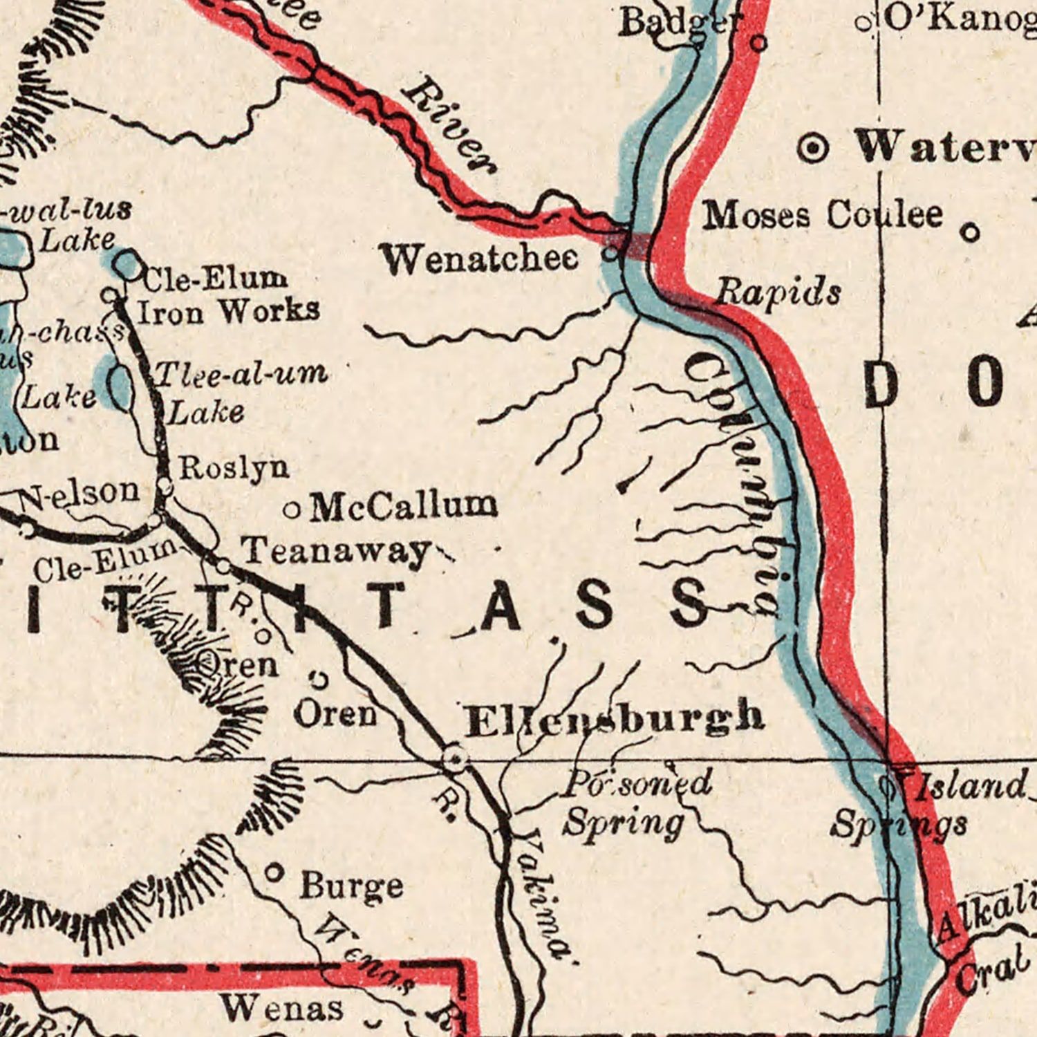 Vintage Map of Washington 1893