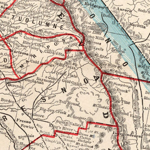 Vintage Map of California 1893