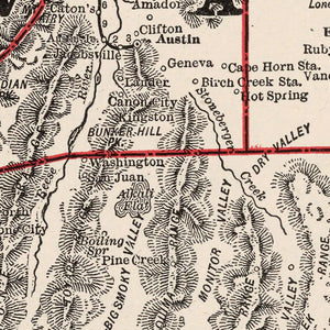 Vintage Map of Nevada 1893