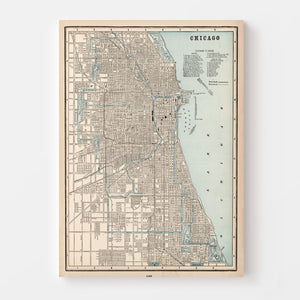 Vintage Map of Chicago, Illinois 1893