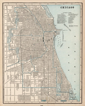 Vintage Map of Chicago, Illinois 1893