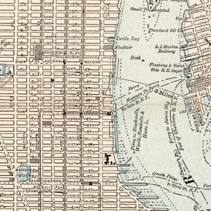 Vintage Map of New York City, New York 1893
