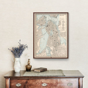 Vintage Map of Boston, Massachusetts 1893