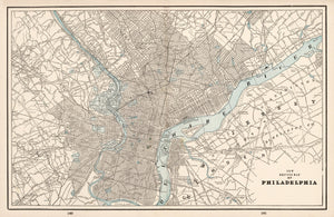 Vintage Map of Philadelphia, Pennsylvania 1893