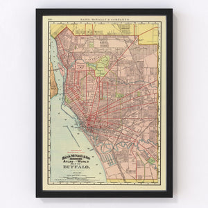 Vintage Map of Buffalo, New York 1897