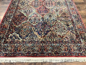 Karastan Multicolor Panel Kirman Rug #717, Wool Karastan Rug 5' 9" x 9', Vintage Multipanel Kirman, Original Karastan Collection 700 Series