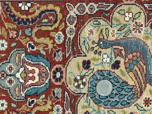 Wonderful Pak Persian Rug 9x12, Very Fine 260 KPSI, Floral Peacocks, Handmade Vintage Wool Rug