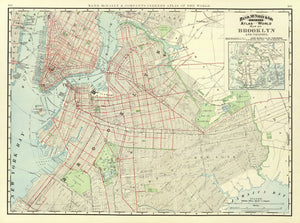 Vintage Map of Brooklyn, New York 1897