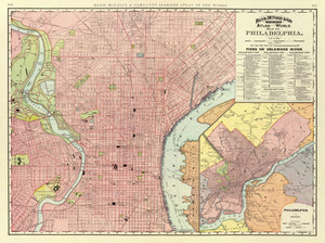 Vintage Map of Philadelphia, Pennsylvania 1897