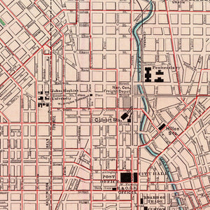 Vintage Map of Baltimore, Maryland 1897