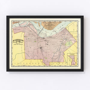 Vintage Map of Louisville, Kentucky 1897