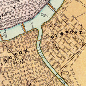 Vintage Map of Cincinnati, Ohio 1897