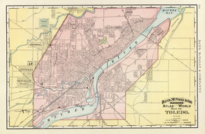 Vintage Map of Toledo, Ohio 1897