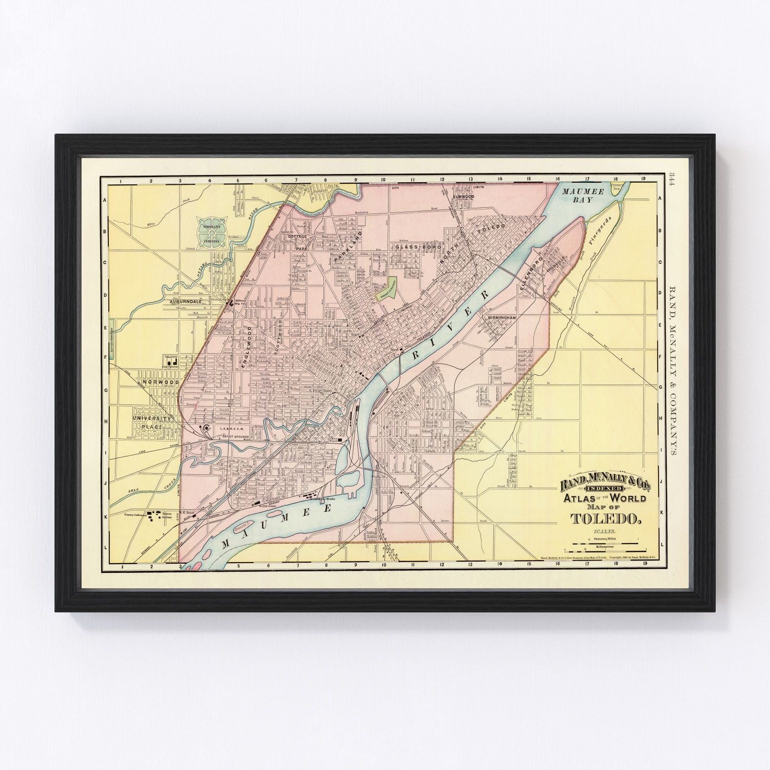 Vintage Map of Toledo, Ohio 1897