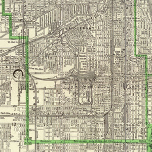 Vintage Map of Chicago, Illinois 1897