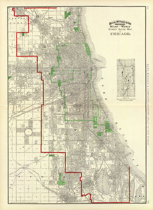 Vintage Map of Chicago, Illinois 1897