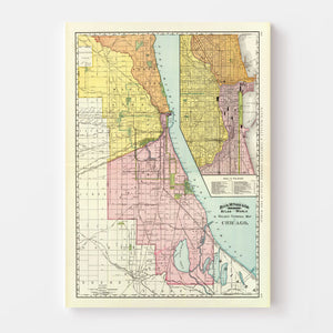Vintage Map of Chicago, Illinois 1897