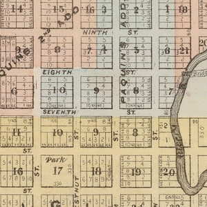 Vintage Map of Faribault, Minnesota 1874