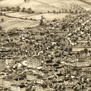 Vintage Map of Merrimac, Massachusetts 1889