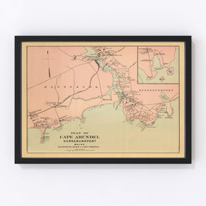 Vintage Map of Cape Porpoise, Maine 1894