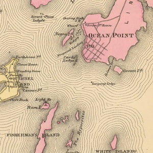 Vintage Map of Boothbay, Maine 1894
