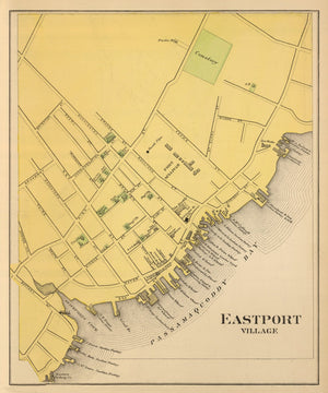 Vintage Map of Eastport, Maine 1894