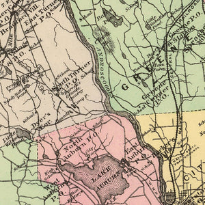 Vintage Map of Turner, Maine 1894