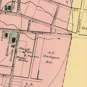 Vintage Map of Houlton, Maine 1894
