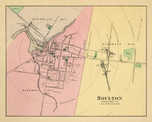 Vintage Map of Houlton, Maine 1894