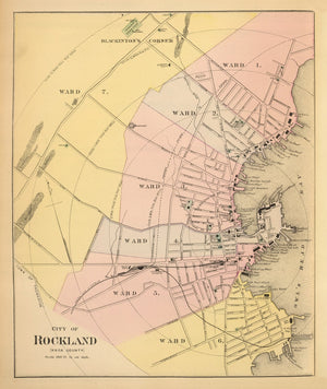 Vintage Map of Rockland, Maine 1894