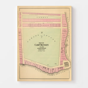 Vintage Map of Camp Benson, Maine 1894