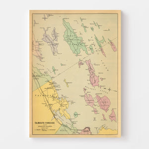 Vintage Map of Falmouth Foreside, Maine 1894