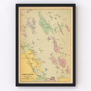 Vintage Map of Falmouth Foreside, Maine 1894