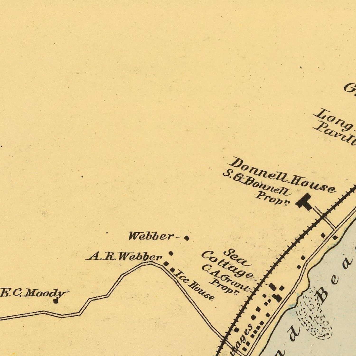 Vintage Map of York Beach, Maine 1894