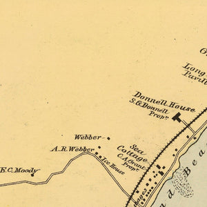 Vintage Map of York Beach, Maine 1894