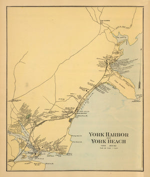 Vintage Map of York Beach, Maine 1894