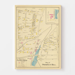 Vintage Map of Concord, New Hampshire 1892