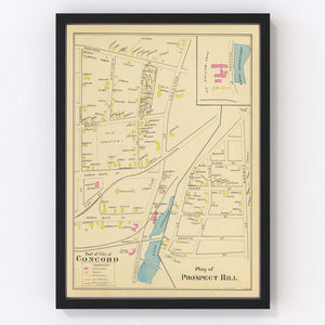 Vintage Map of Concord, New Hampshire 1892